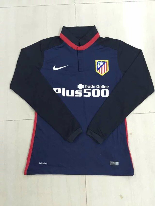 Atletico Madrid 2015-16 Away Soccer Jersey LS